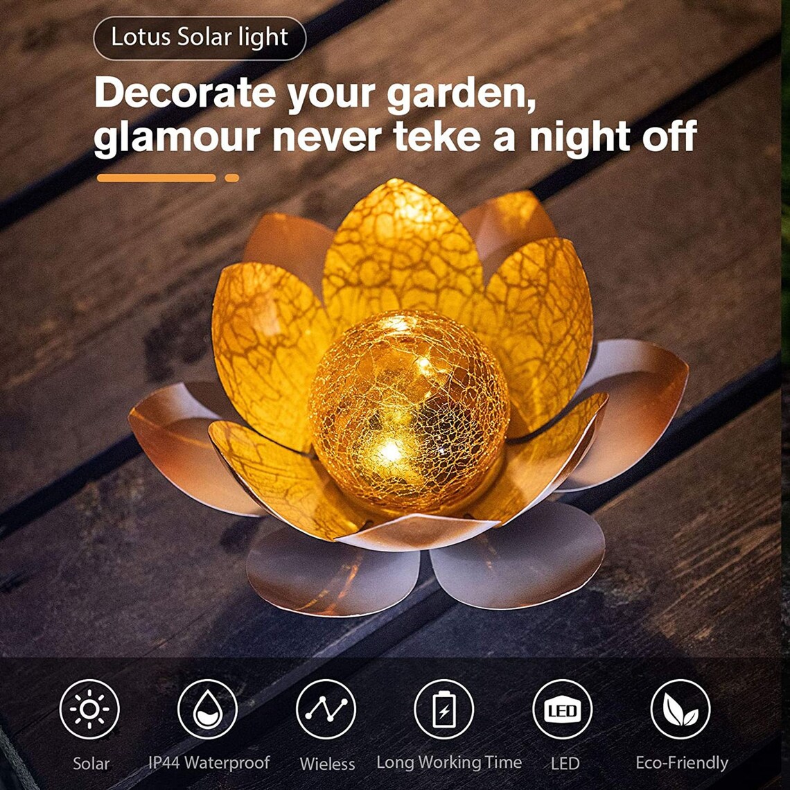 Yard Decor Lotus Flower Solar Light waterproof light with Etsy