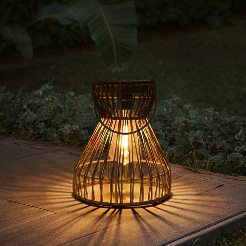 Rattan Lantern, Solar Lantern Outdoor 