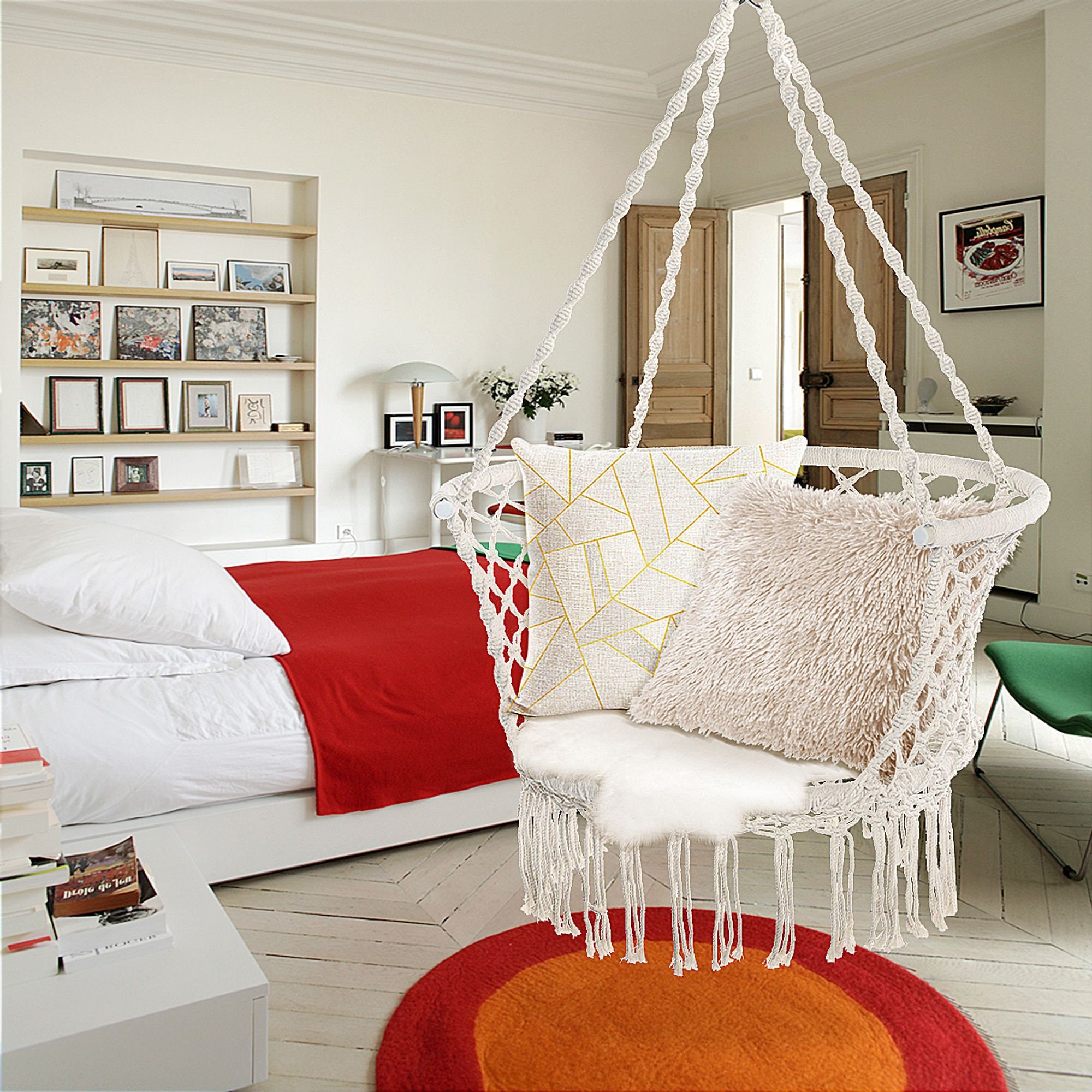 Silla de hamaca columpio colgante de macrame silla tejida a Etsy