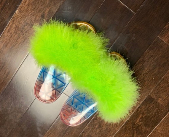 lime green fur slides