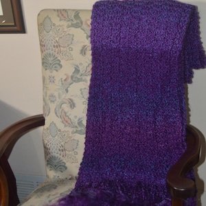 Handmade, knitted Prayer Shawl, heirloom quality workmanship, Lion Brand® Homespun yarn, ultra soft, warm, washable. Give the gift of a hug.