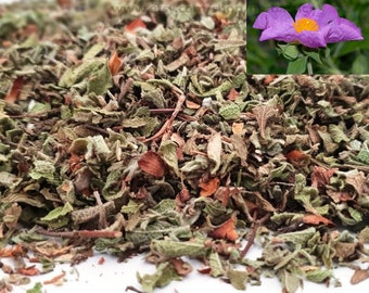 Dried Cistus Incanus - Wild RockRose Herb, Herbal Tea, Leaves & Flowers Mix