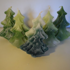 Green Christmas tree candles Advent candles 15.5 cm tall