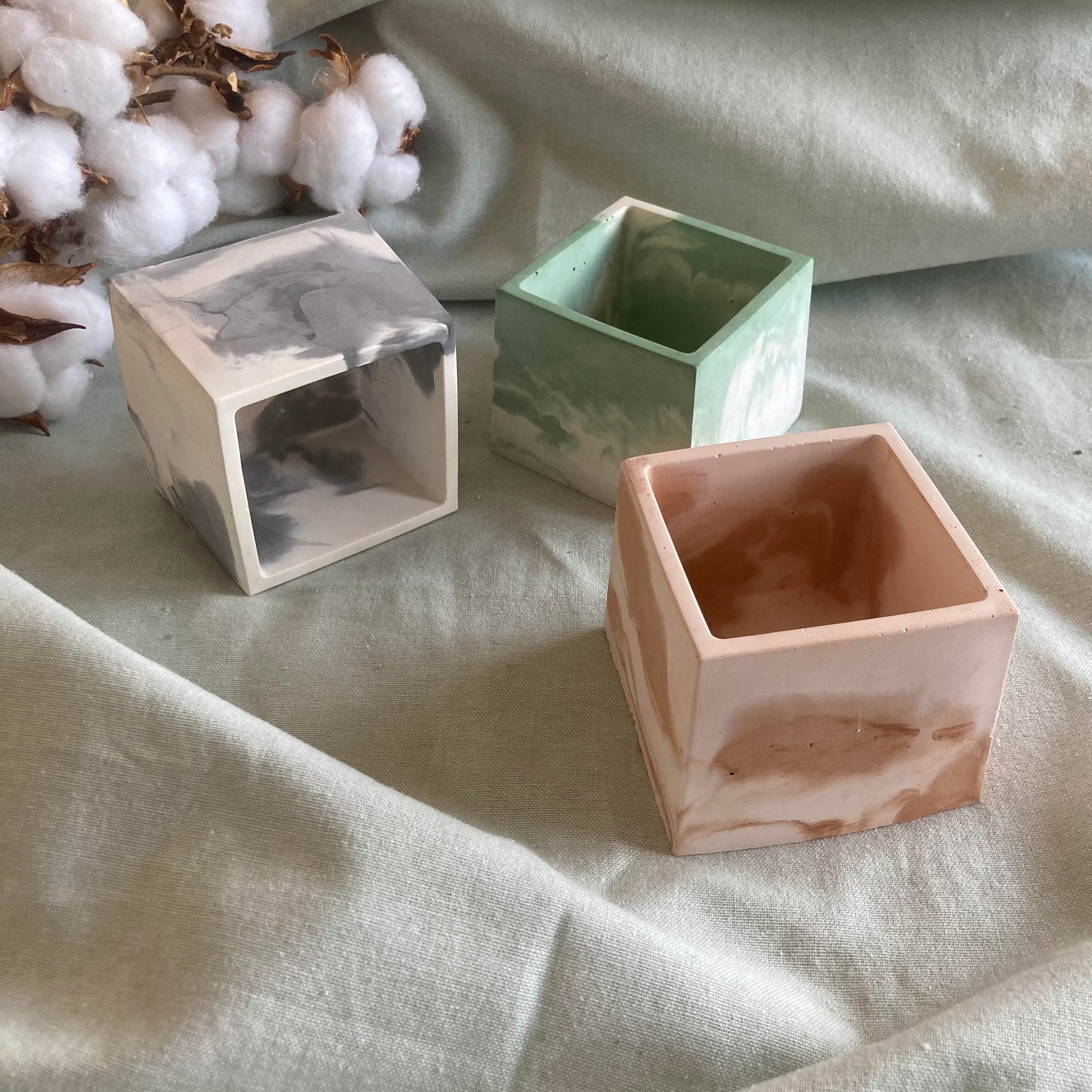 Pot/Cache Pot Carré - Marbré