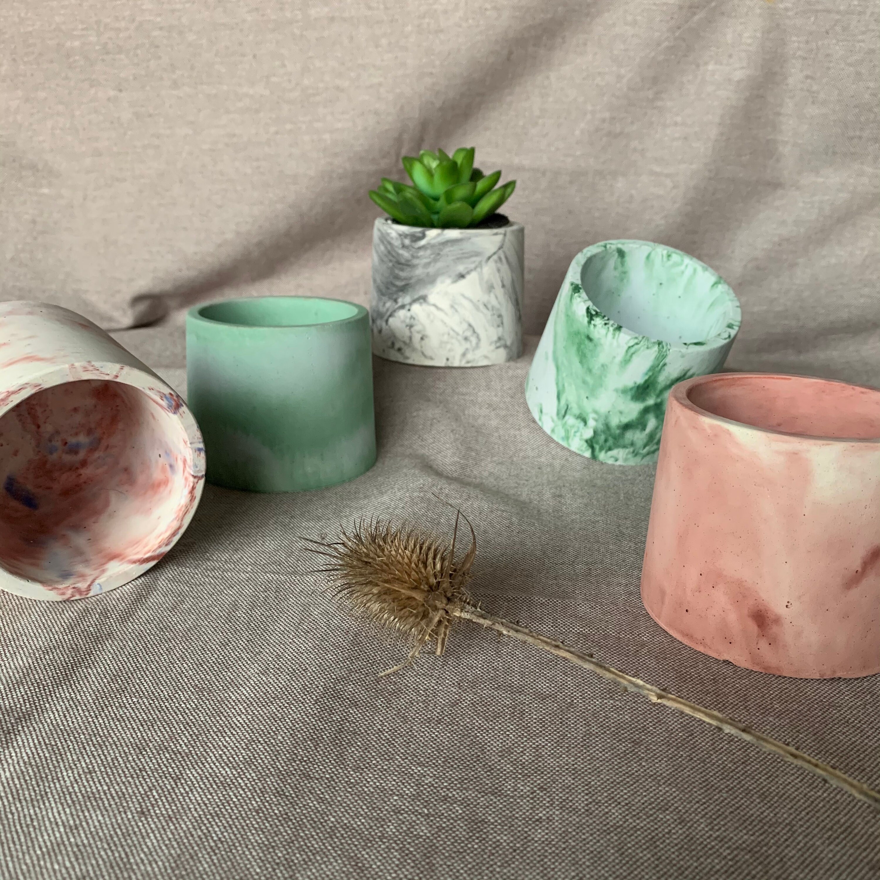 Pot/Cache Pot Rond - Marbré