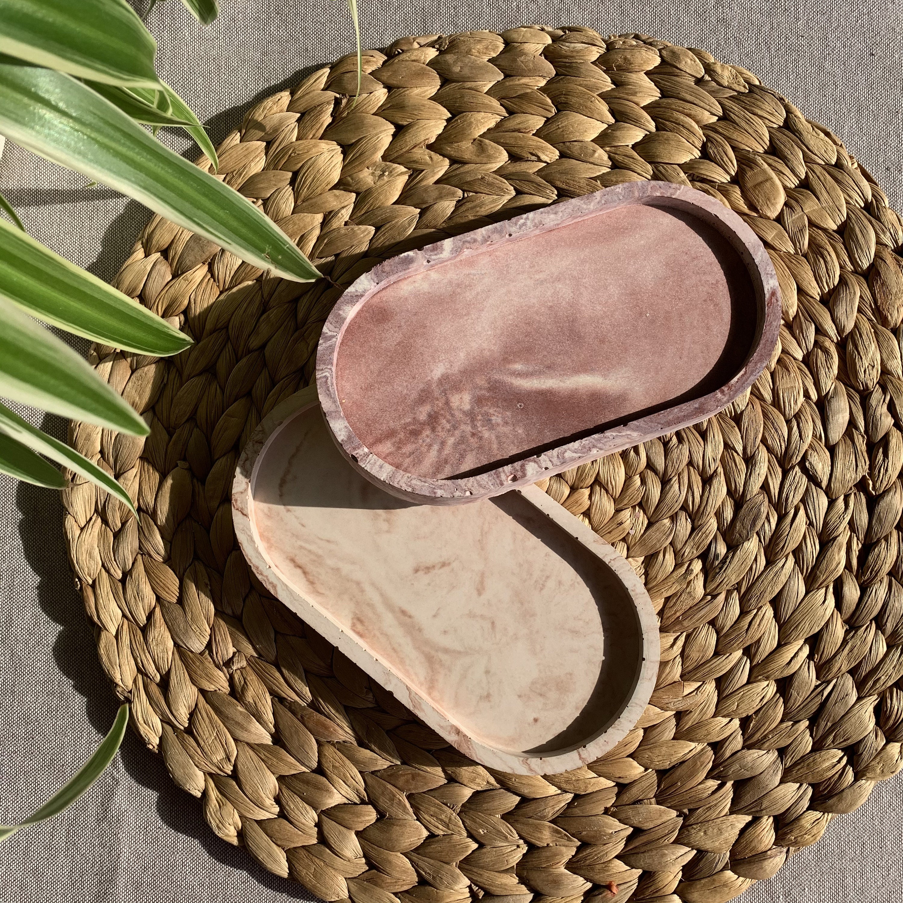 Plateau Ovale - Marbré