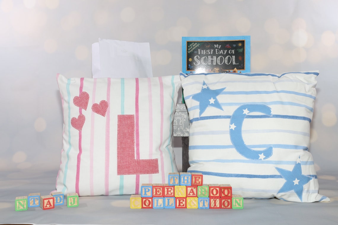 Alphabet cushion cover in Laura Ashley cushion fabric white Etsy