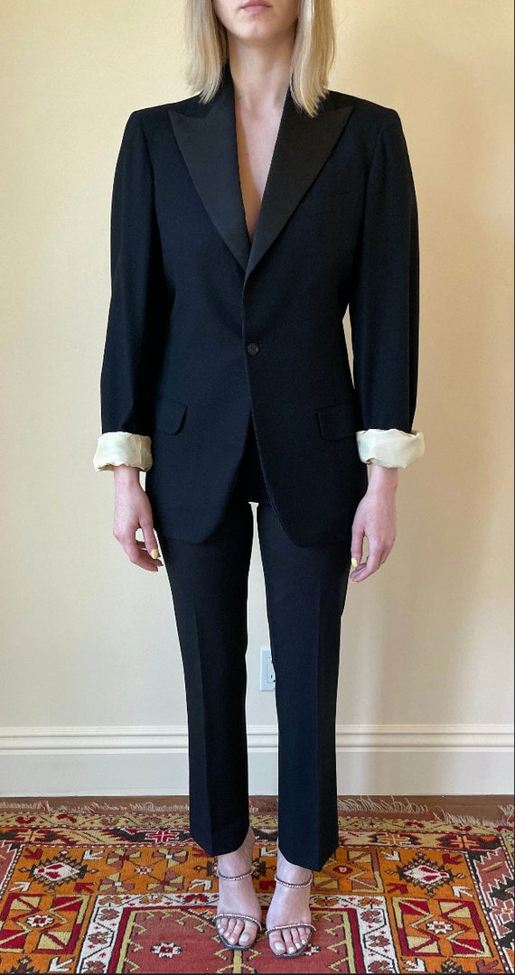40's Single-Breasted Tailored Tuxedo Jacket - image 3