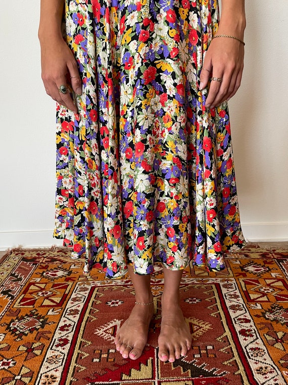 1980's does 1940's Floral Ditzy Tea Dress - image 3