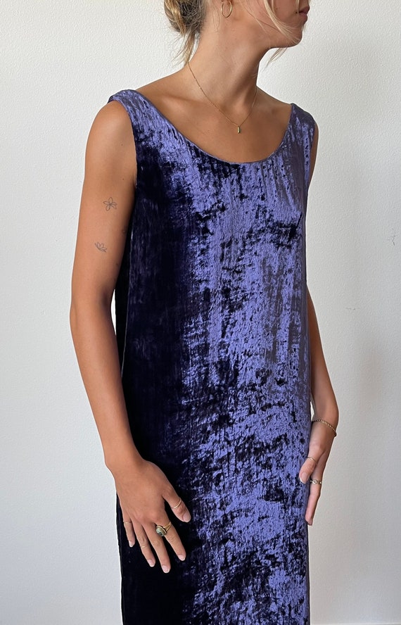 1990's Isaac Mizrahi Purple Velvet Shift Dress