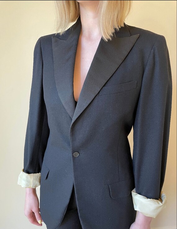 40's Single-Breasted Tailored Tuxedo Jacket - image 5
