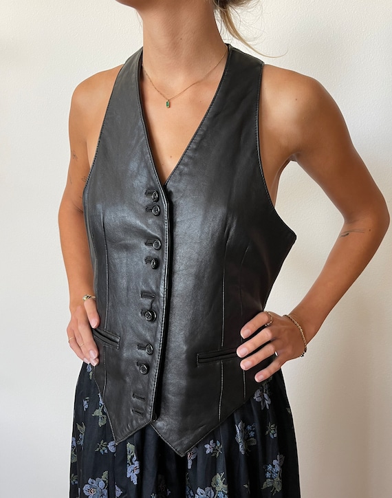 1990's Leather Vest by Studio Sienna