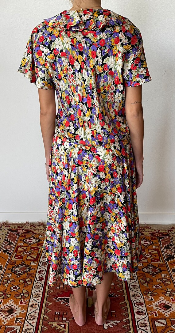 1980's does 1940's Floral Ditzy Tea Dress - image 2