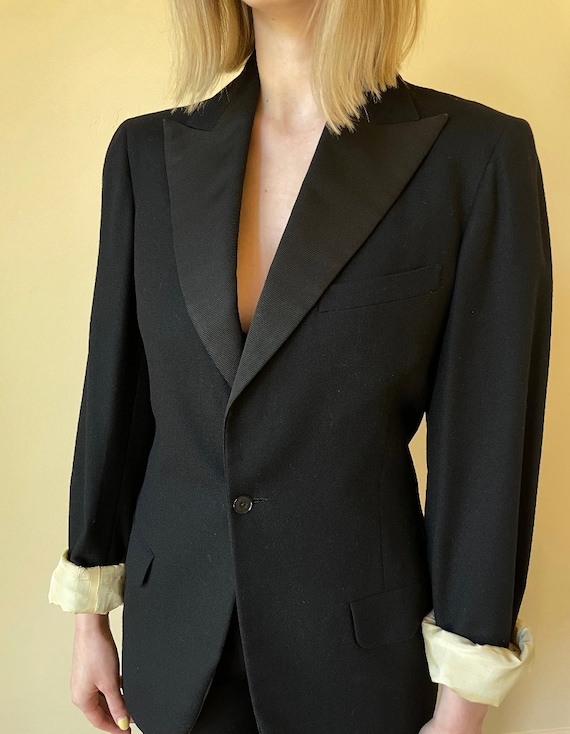 40's Single-Breasted Tailored Tuxedo Jacket