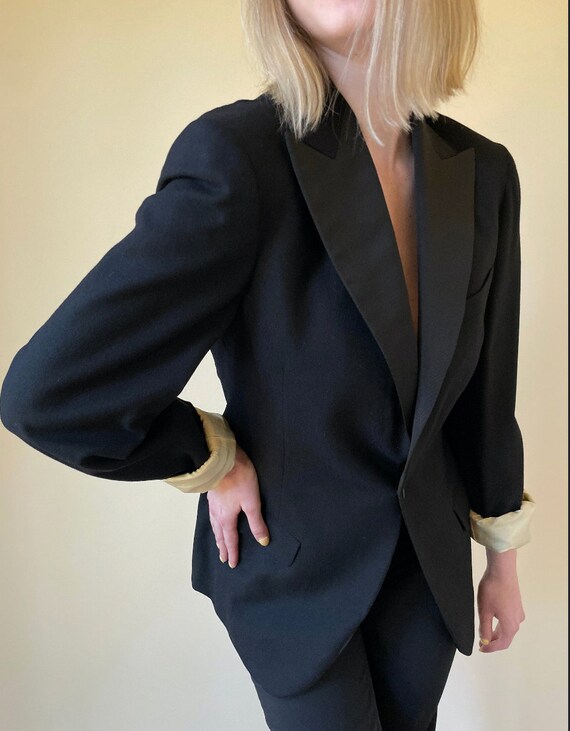 40's Single-Breasted Tailored Tuxedo Jacket - image 4