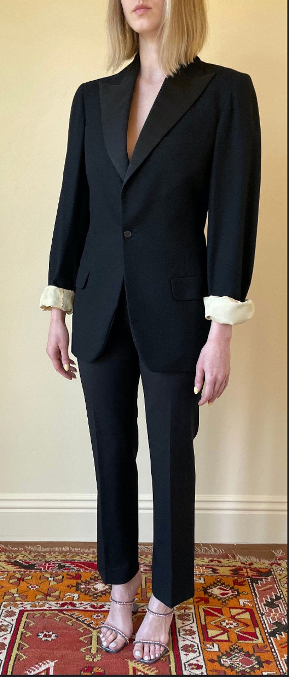 40's Single-Breasted Tailored Tuxedo Jacket - image 2