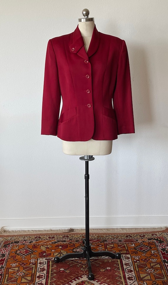 1980's Norma Kamali Cherry Red Blazer