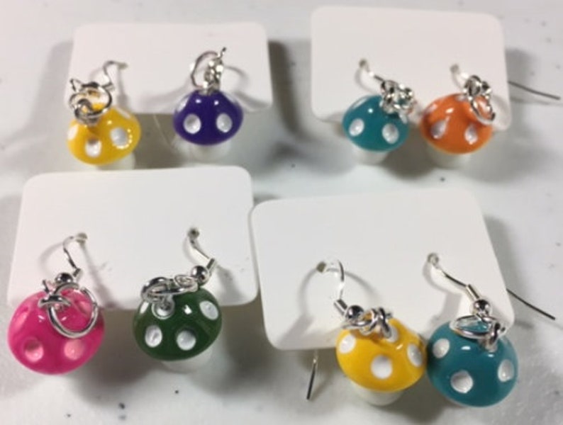 resin mushroom earrings