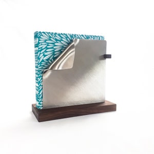Edelstahl Serviettenhalter aus Nussholz für Servietten mit 33x33 cm / 20 x 20 in