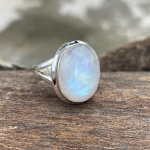 Handmade Moonstone Ring: 925 Sterling Silver Statement Jewelry