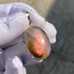 Handmade Purple Labradorite Pendant: 925 Sterling Silver Jewelry