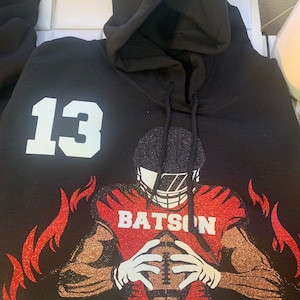 Glitter Football Player Hoodie