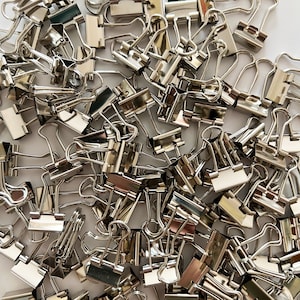 Micro Binder Clips, Silver Color, Horizontal width 1/2INCH, Micro Metal Clamp, Paper Clamp