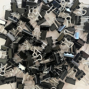 Mini Binder Clips, Black Color, Horizontal width 5/8INCH, Mini Metal Clamp, Paper Clamp