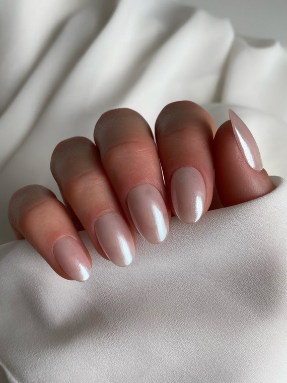 Glazed Donut Custom Press on Nails Luxury False Nails Milky
