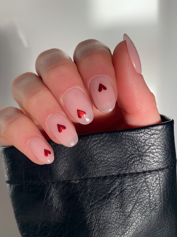 Red Chrome Hearts Custom Press on Nails | Halloween Stick on Nails