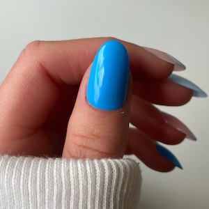 Blue Swirl Custom Press On Nails Summer Stick On Nails Luxury False Nails image 4