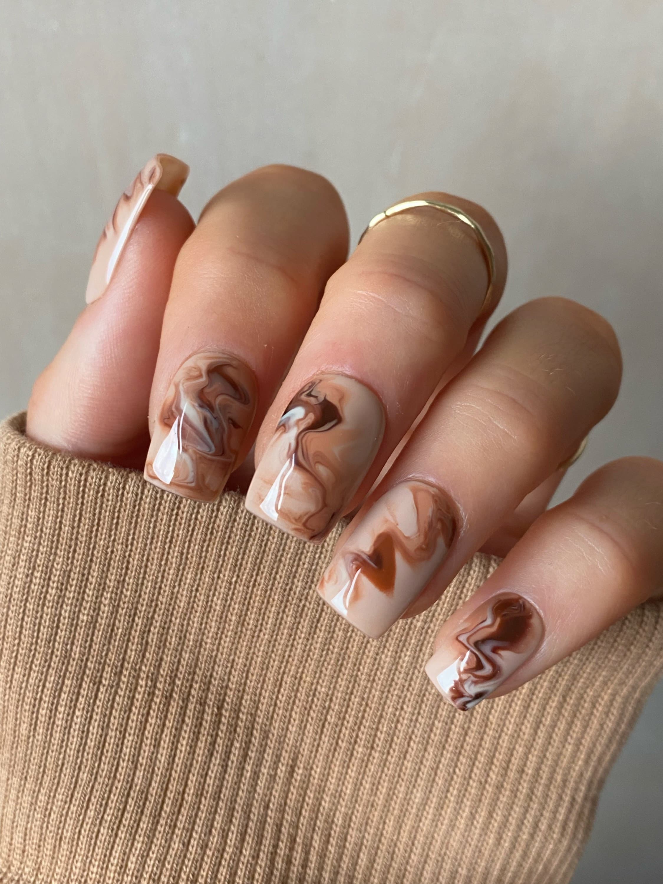 Chocolate Marble Nail Set