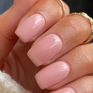 Builder Gel Soft Pink Custom Press On Nails | Luxury Pink Nails | Sheer Stick On Nails