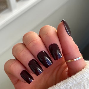 Red Wine Custom Press On Nails | Burgundy False Nails | Stick On Nails