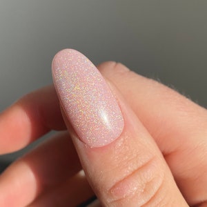 Holographic Cat Eye Custom Press On Nails | Glitter Luxury False Nails | Oval Stick On Nails