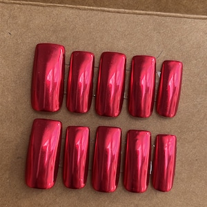Red Chrome Custom Press On Nails | Luxury False Nails