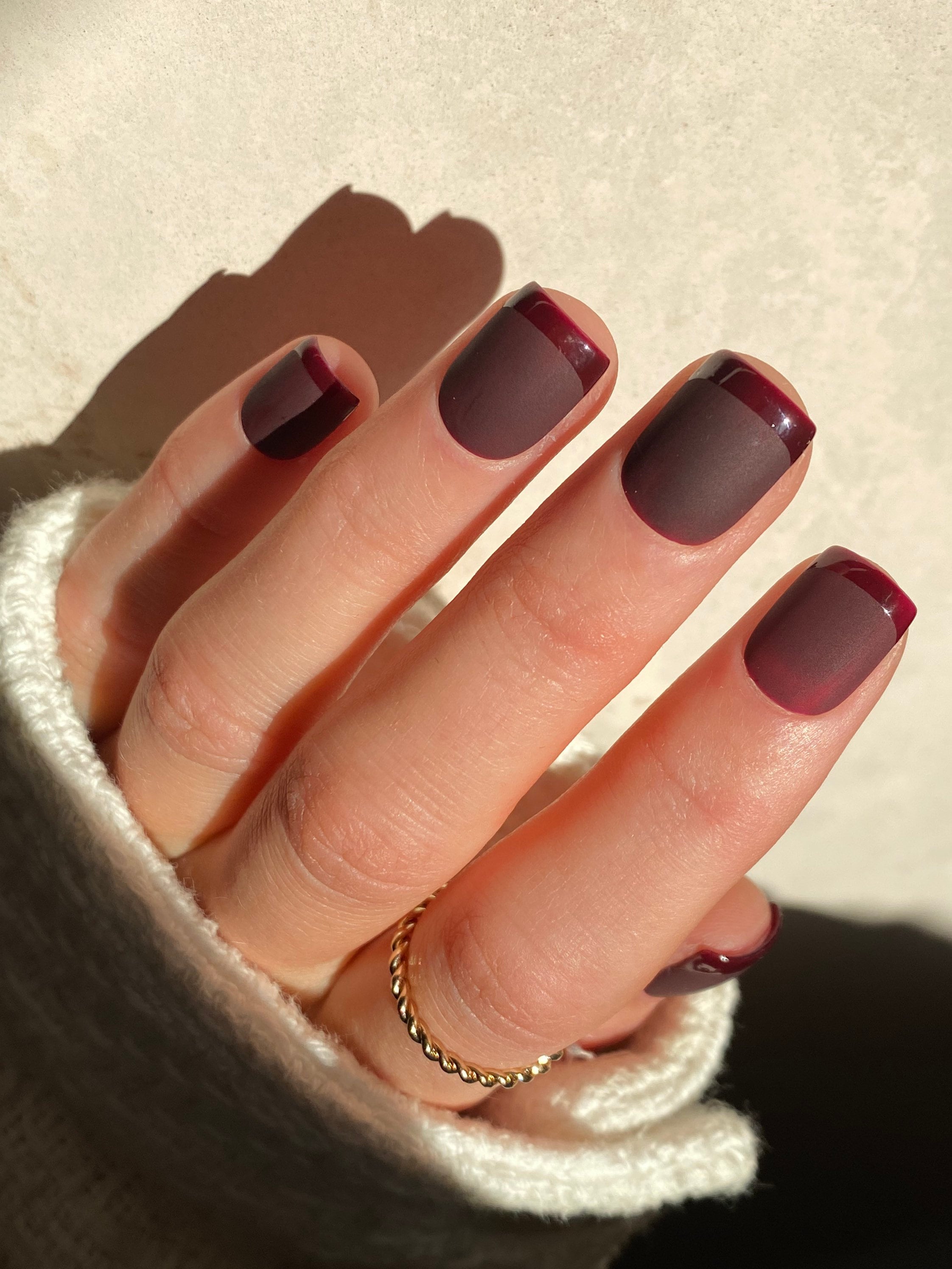Burgundy Red Matte, Silver Metallic Line, Short Medium Squoval Fake Nails,  Women Girls Gift, Acrylic Full Cover Press On Nails, Adhesive Tabs, Daily  Date Party Festival Faux Ongles 24 pcs/kit : Amazon.ae: