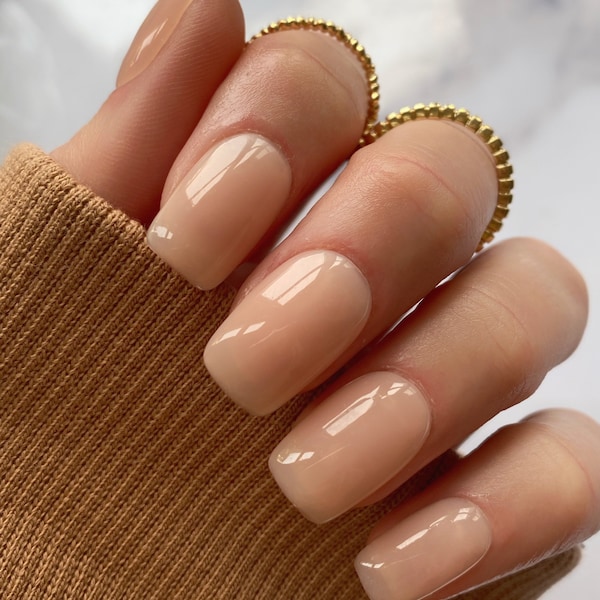 Builder Gel Shade Barely There Custom Press On Nails | Luxury Nude Nails | Chic Stick On Nails