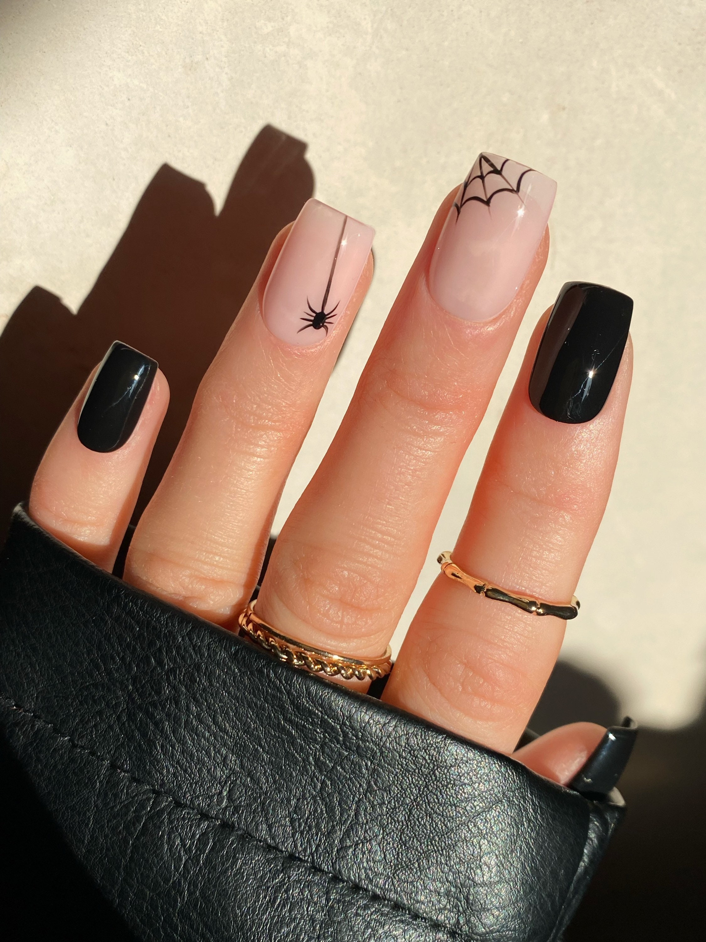 Halloween Spider And Web Custom Press On Nails | Luxury False 
