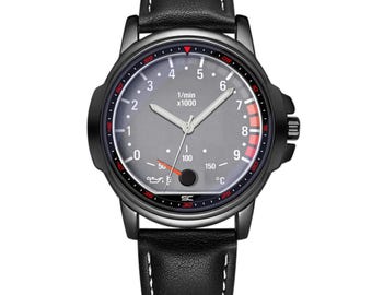 BMW M3 E46 RPM Watch rev counter wristwatch for M Performance Power enthusiasts with steel case and eco leather strap