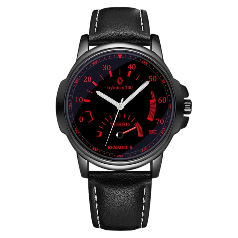 Reloj de pulsera analógico con cuentarrevoluciones y diseño de Renault Sport Super 5 GT Turbo, deportivo, años 90, caja de acero imagen 1