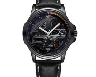 Black Fan Art Cupra Sport Racing Quartz Watch with Formentor VZ Synthetic Leather Strap