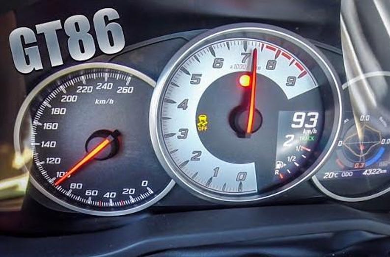 Toyota GT86 JDM Tachometer Wrist Watch Sports Car Accessories AE86 BRZ ...