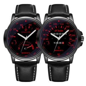 KIT X 2 Montres-bracelets avec tachymètre et odomètre Fan Art Renault 5 GT Turbo Auto Rally Gadget Voiture km/h RPM Super