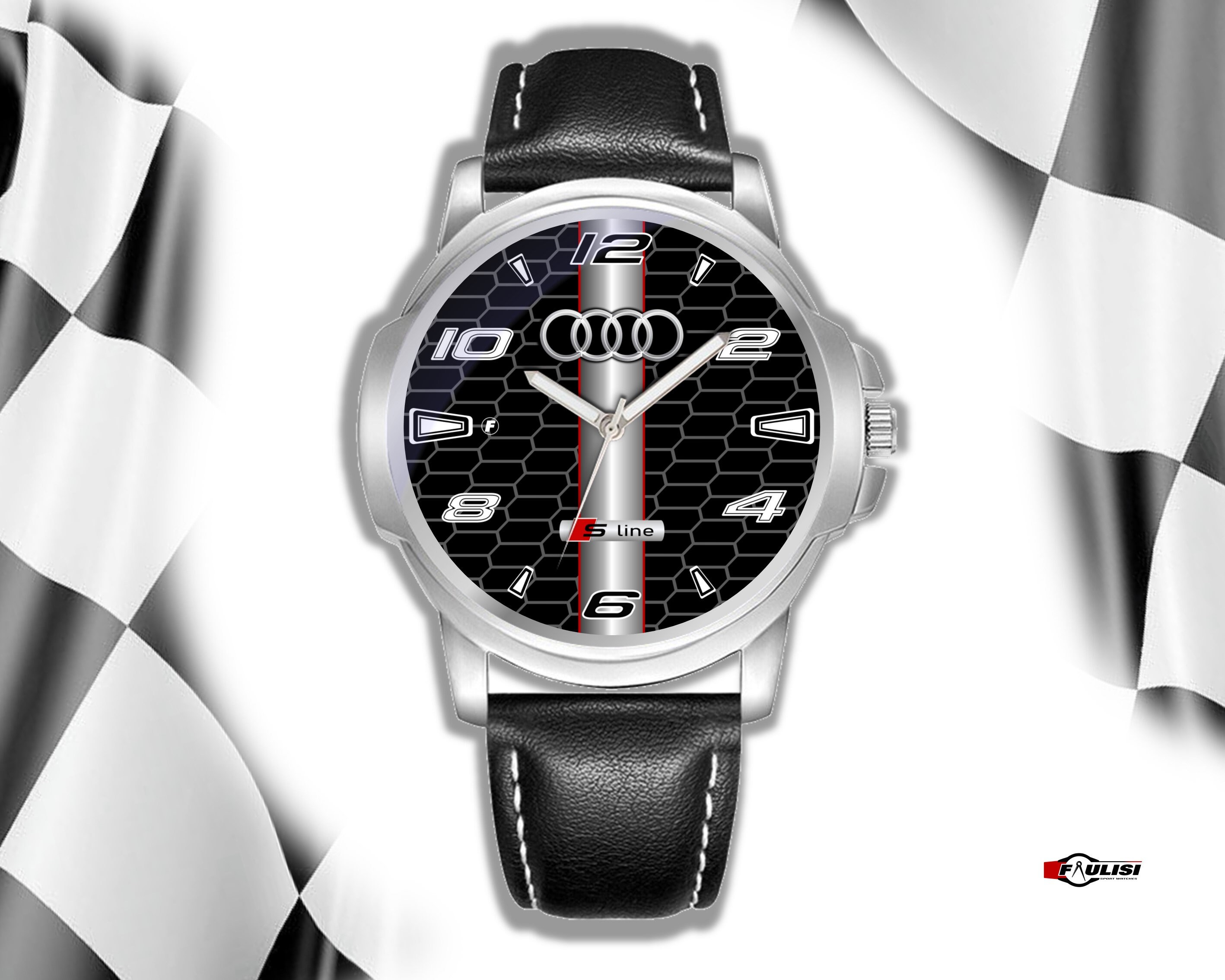 Orologio da polso Uomo in acciaio e cinturino pelle per Audi S | Etsy Italia