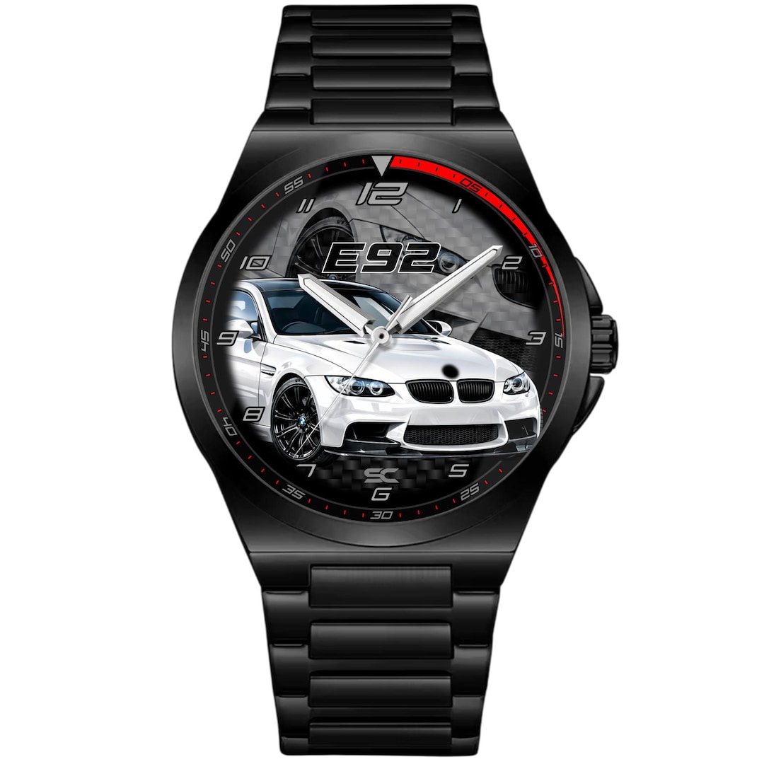 Custom Sports Car Watch Fan Art Black Steel Handmade Gift for Car ...