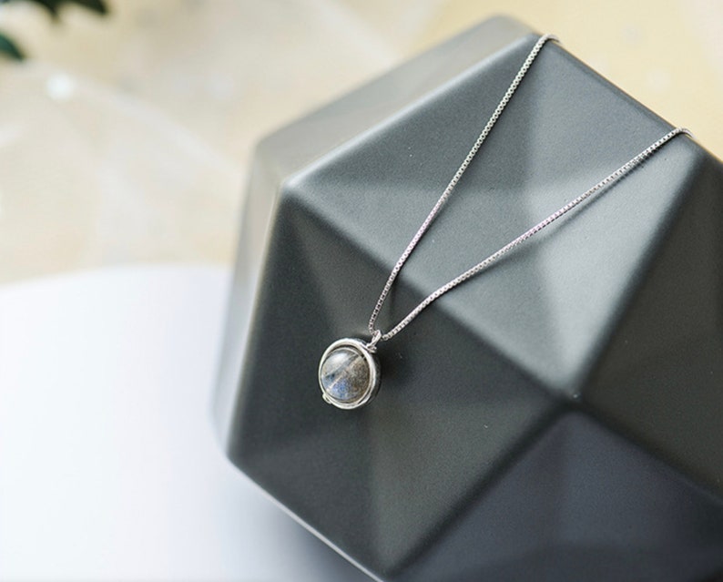 Dainty Moonstone Necklace \u2022 Valentine/'s Day Gift for Her \u2022 Sterling Silver Necklace \u2022 Dainty Jewelry \u2022 Unique Necklace \u2022 Handmade Jewelry