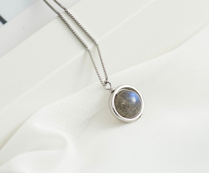 Dainty Moonstone Necklace \u2022 Valentine/'s Day Gift for Her \u2022 Sterling Silver Necklace \u2022 Dainty Jewelry \u2022 Unique Necklace \u2022 Handmade Jewelry