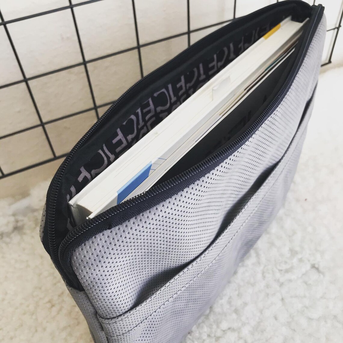 vegan leather laptop tote