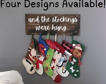 Stocking Holder, Customizable, Farmhouse Decor, Christmas Decor, Holiday Sign, Stocking Display, Stocking Hanger